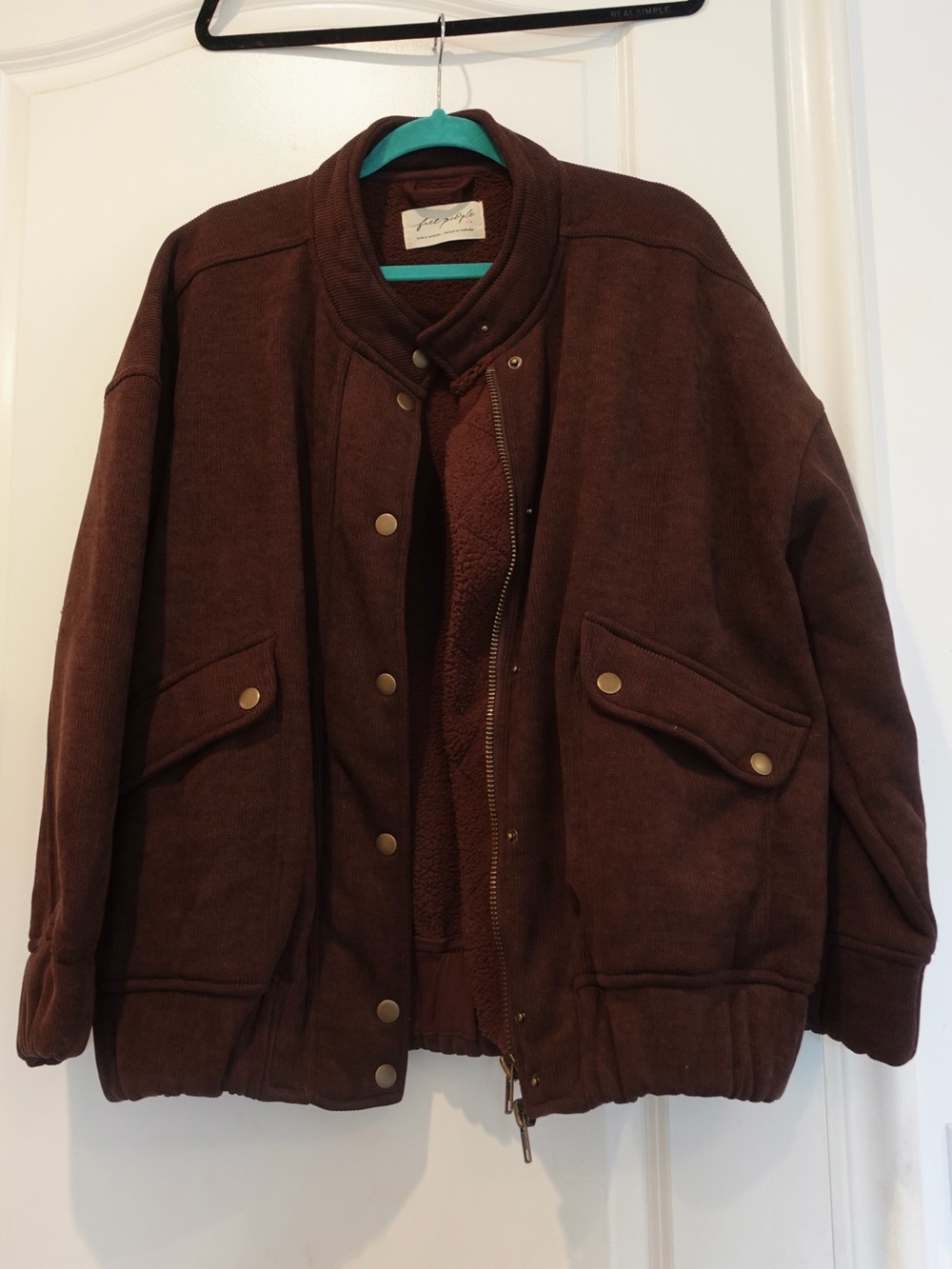 Free People Brown Corduroy Bomber Jacket - Picture 2 of 3
